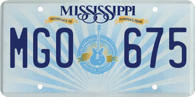 MS license plate MGO675
