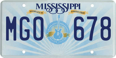 MS license plate MGO678