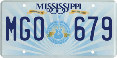 MS license plate MGO679