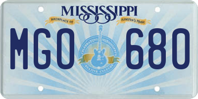 MS license plate MGO680