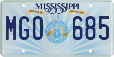 MS license plate MGO685