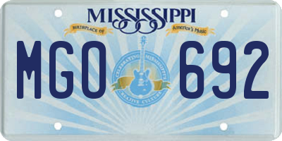 MS license plate MGO692
