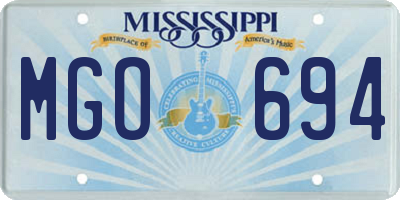 MS license plate MGO694