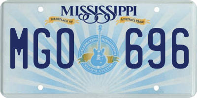 MS license plate MGO696
