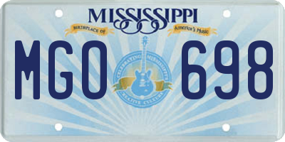 MS license plate MGO698