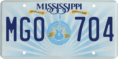 MS license plate MGO704