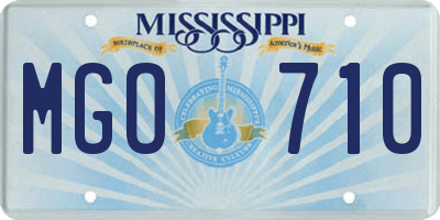MS license plate MGO710