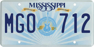 MS license plate MGO712