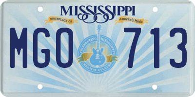 MS license plate MGO713