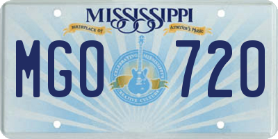 MS license plate MGO720