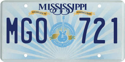 MS license plate MGO721