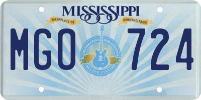 MS license plate MGO724