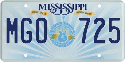MS license plate MGO725