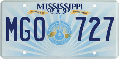 MS license plate MGO727