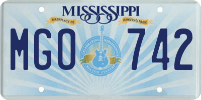 MS license plate MGO742