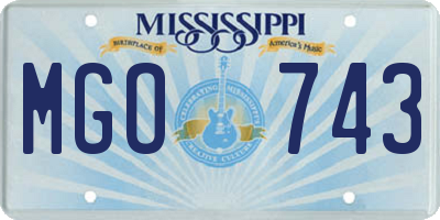 MS license plate MGO743