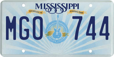 MS license plate MGO744