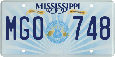 MS license plate MGO748
