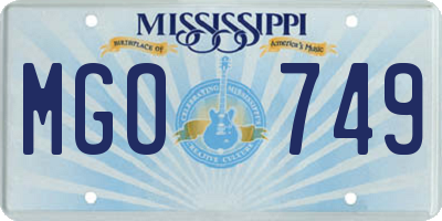MS license plate MGO749