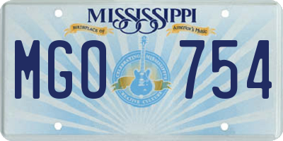 MS license plate MGO754
