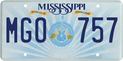 MS license plate MGO757