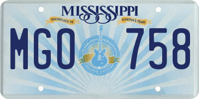 MS license plate MGO758