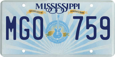 MS license plate MGO759