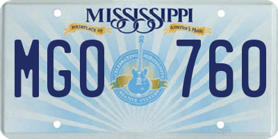 MS license plate MGO760