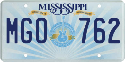 MS license plate MGO762