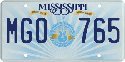 MS license plate MGO765