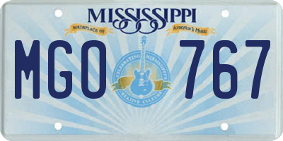 MS license plate MGO767