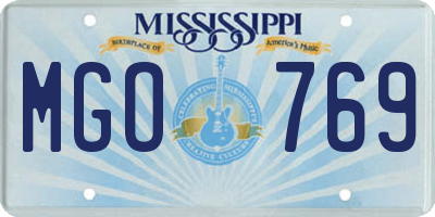 MS license plate MGO769