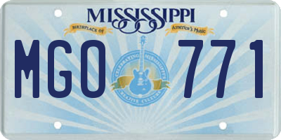 MS license plate MGO771