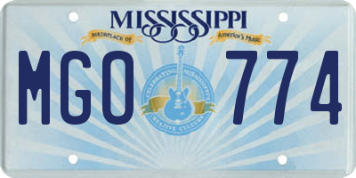 MS license plate MGO774