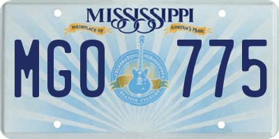 MS license plate MGO775