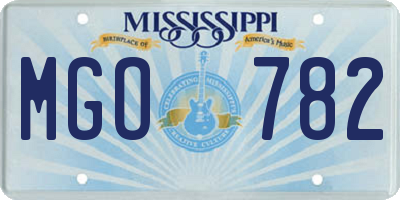 MS license plate MGO782
