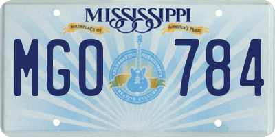 MS license plate MGO784