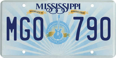 MS license plate MGO790