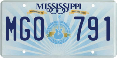 MS license plate MGO791