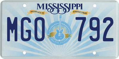 MS license plate MGO792