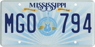 MS license plate MGO794