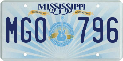 MS license plate MGO796