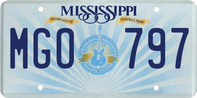 MS license plate MGO797