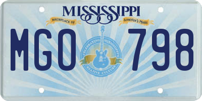 MS license plate MGO798