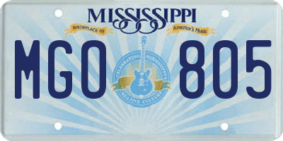 MS license plate MGO805