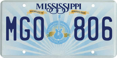 MS license plate MGO806