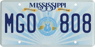 MS license plate MGO808