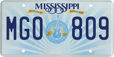 MS license plate MGO809