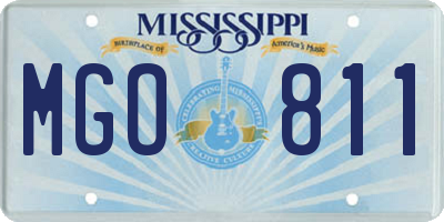 MS license plate MGO811