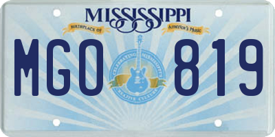 MS license plate MGO819